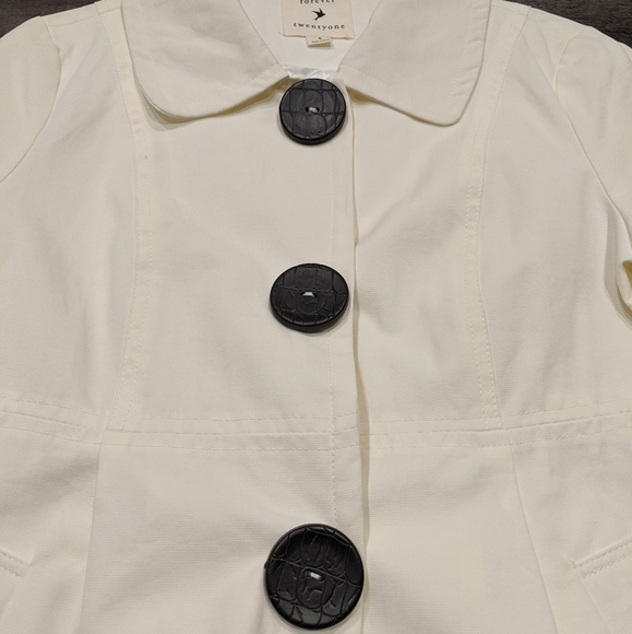NWOT Forever Twentyone Cream Color Spring Coat Size S - Picture 5 of 6